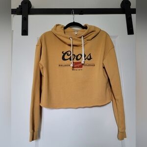 Coors Yellow Cropped Hoodie for Women Size Medium